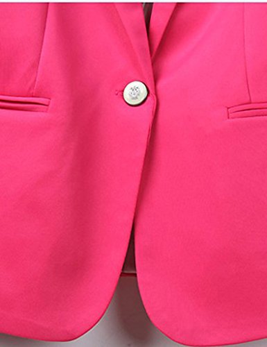 Bestgift Blazer feminino para trabalho e atividades ao ar livre, coloridas, rosa, L