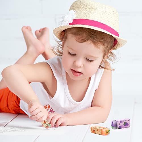 Vicloon Cute Fruit Erasers, 3Pcs Plastic Pencil Eraser Rubbers Long Lasting Erasers for Kids Pencil Erasers Pack for School, Office, Drawing, Party Favors
