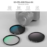 NEEWER Zestaw filtrów obiektywu 77 mm UV/CPL/ND, ochrona przed promieniowaniem UV + polaryzacja kołowa + neutralna gęstość (ND8) zestaw filtrów obiektywu aparatu z wielowarstwowym szkłem optycznym