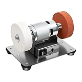 Yollsolom 96W Mini Bench Grinder with 2 Grinding Wheels, Electric Multi-Purpose Grinding Machine Variable Speed 3000-6000 RPM - Electric Benchtop Sander for Metal, Forward/Reverse Switch