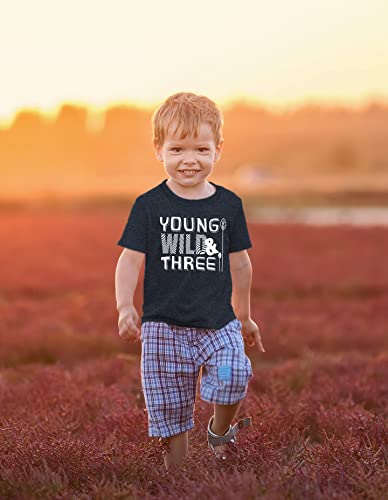 Young Wild and Three Boy 3rd Birthday Outfit Toddler Shirt 3 Year Old Boys Third Party Tshirt2