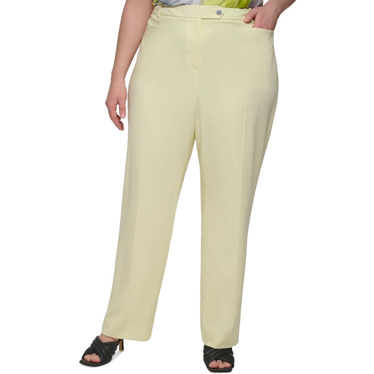Calvin Klein Pantalones de Vestir Modernos de Pierna Recta para Mujer