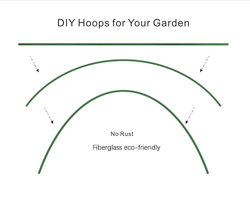 Garden Hoops For Row Cover Hoop House Kit Greenhouse Hoops Greenhouse Frame Garden Tunnel Fiberglass Green 6.56Ft (6 Pack) #TOP5