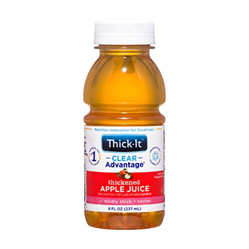 Thick-It Clear Advantage Mildy Thick Apple Juice, Nectar Consistency, Ready-to-Drink, Digestible Swallowing Aid, Hydration on the Go, Convenient & Ready-to-Use, 8 oz Bottle (24 Pack)
