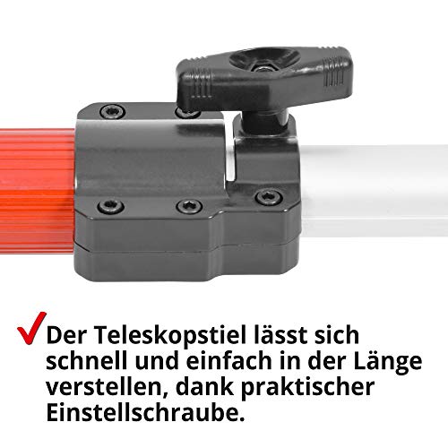 Foto von HECHT Benzin Hochentaster Teleskopsäge Motorsäge mit 26 ccm Hubraum, 34 cm Schwert und Teleskobstange bis zu 4,27 m Verlängerung für kraftvolles sicheres sägen in hohen Baumkronen (Hochentaster Rot)