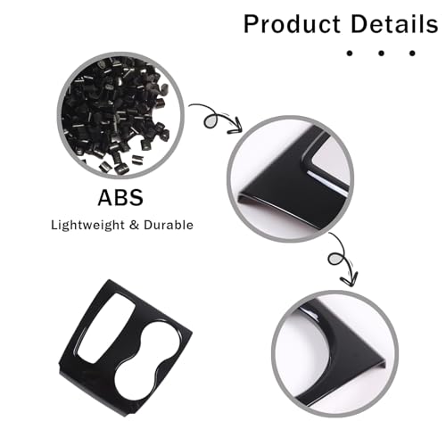 HIRUFAIT Gear Shift Panel Cover Trim for Honda Pilot 2016-2022/ Ridgeline 2020-2023/ Passport 2019-2023, ABS Automotive Center Consoles Cup Holder Cover Protector Sticker Accessories (Glossy Black) by HIRUFAIT - Image 7