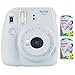 Fujifilm Instax Mini 9 Instant Camera (Smokey White) with 2 x Instant Twin Film Pack (40 Exposures)