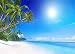 Produktbild WaW 2.2x1.5m Blau Himmel Fotografie Kulisse Hintergründe, Strand Meer Natur Stoff Fotowand Hintergrund, Hochzeit Sommer Hawaii Pary Fotobooth Decoration