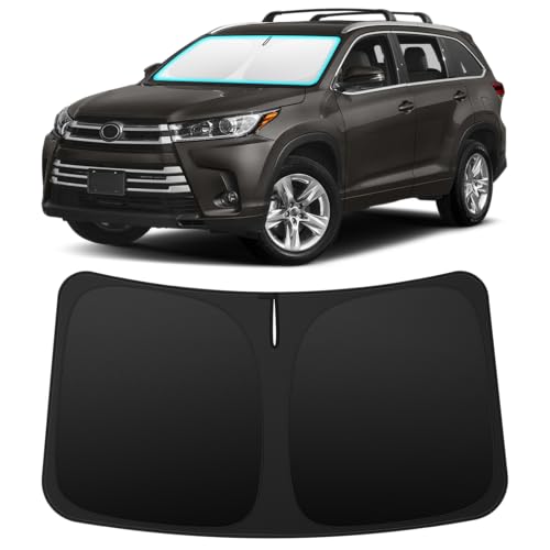 INSAUTO Custom Fit Windshield Sun Shade Accessories for Toyota Highlander 2014-2019, Foldable Front Window Sunshade, UV & Heat Reflector, Keeps Interior Cool, Includes Storage Bag