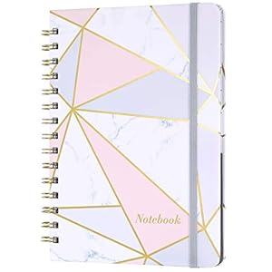 Ruled Journal/Notebook- Lined Journal with Hardcover, 6.3″ X 8.4″, Back Pocket, Strong Twin-Wire Binding, Premium Paper, College Ruled Spiral Notebook/Journal, Perfect for School, Office & Home
