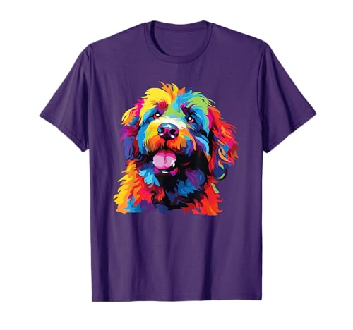 Watercolor Colorful Barbet Dog T-Shirt