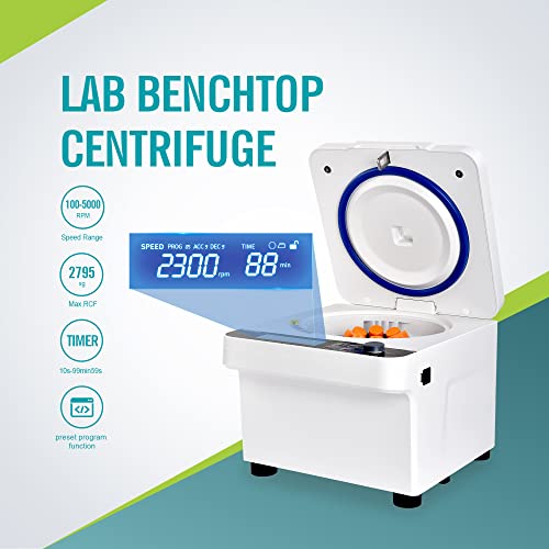 Lachoi Lab Benchtop Centrifuge 8X15Ml 100-5000Rpm Max 2795Xg Rcf Lcd Prp Centrifuge Machine Timer 10S～99Min59S Lab Digital Benchtop Centrifuge Machine For Laboratory University #TOP1