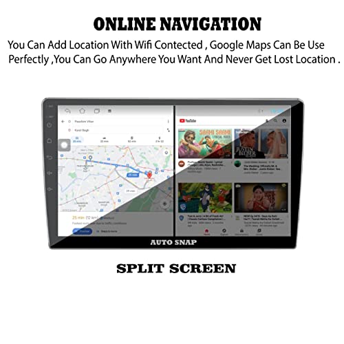 AUTO SNAP 10 Inch HD Car Stereo Touch Screen Double Din Stereo Player 13 Android Version Gorilla Glass IPS Display Flashing 2GB/32GB ROM Universal Screen