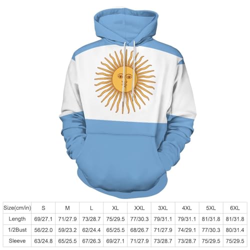 Sweat à capuche hommes pull léger femmes Argentine imprimé 3D
