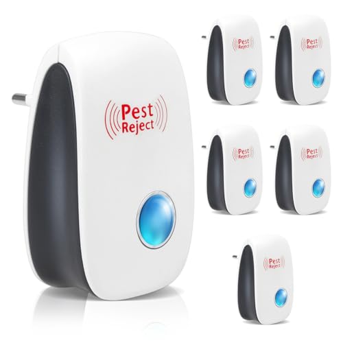 6 Pack Repelente Ultrasónico de Plagas, Electrónico Repelente Mosquitos Control de Plagas Repelente Ultrasónico Mosquitos para Anti Mosquitos,...