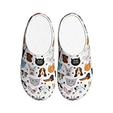 NImongt Pantuflas lavables para interiores con diseño de caras de gato y perro, bulldog, beagle, labrador, para mujeres y hombres, zapatos de hotel bonitos y elegantes para invitados