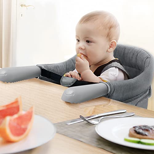 Miniatura 9 de Uisebrt Asiento De Mesa Plegable Para Bebé, Silla Alta Para Bebé, Elevador De Asiento Para Niños Con Pinzas Antideslizantes Y Cinturón De Seguridad, Trona Portátil Para Niños, Silla De Viaje Para Casa