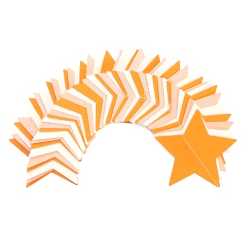Orange-Beige Peach Party-Decorations Star Garland - 52ft Boho Fall Autumn Streamers Hanging Banner,Thanksgiving Harvest Twinkle Twinkle Little Star Baby Bridal Shower Wedding Engagement Decor Hugtmr by Hugtmr - Image 3