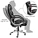 Furmax Leather High Back Office Chair Ergonomic Executive Office Chair Swivel Computer Desk Chair Lumbar Support Soft Cushioned Padded Arms (Black)