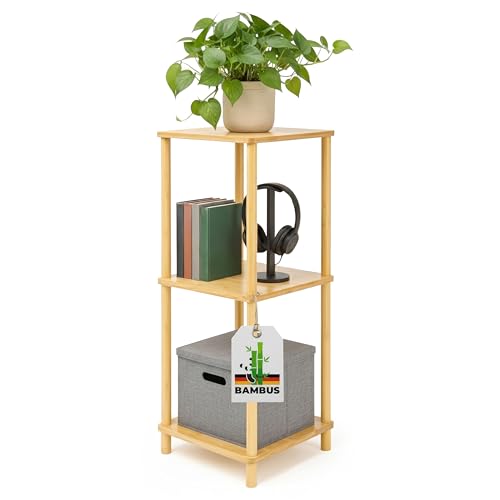 Allyson® Badezimmerregal – Holzregal 3 Etagen, Leichte Montage. Vielseitig einsetzbar als Küchenregal, Standregal, Bücherregal, Aufbewahrungsregal, Kitchen Shelf Regale für Küche & Flur