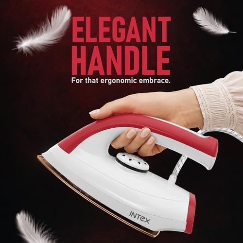 Image of Intex Glidex Glow Dry Iron 1000W | Non-Stick German Coating Soleplate | Adjustable Temperature Control | Shock Proof Body | Thermal Fuse Protection | 360 Swivel Cord for Home Use | 2 Year Warranty