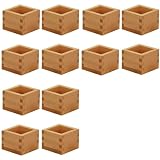 Htuteyy Sake-Masu-Set Hinoki-, 12-teilig, quadratisches Tablett-Set