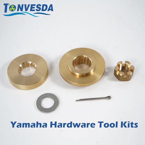 Image of Outboard Upgrade Propeller Installation Hardware Tools Kit Fits Yamaha 50-100HP, Includes Thrust Washer, Spacer, Washer, Nut and Cotter Pin