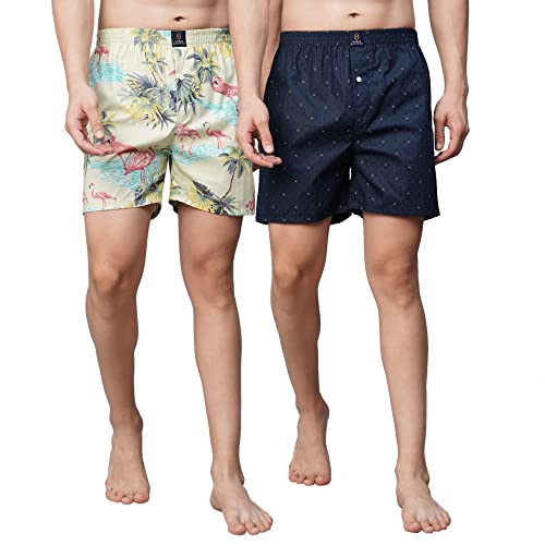 Image of Urban Scottish Ultra-Comfortable Men's Boxer Pants (Pack of 2), 100% Cotton With Stylish Print, Soft & Stretchy Elastic Waist Band, Dynamic Movement & Hardwearing Stitching, Breathable Gentle Snug Fit