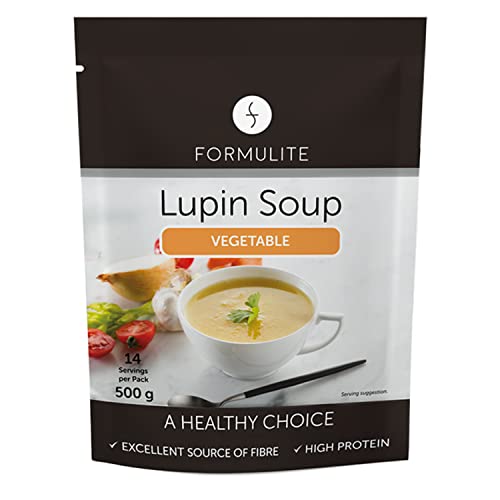 Formulite Lupin Soup Powder 500g Bag, High Fibre, High Protein, Gluten Free, Dairy Free Diet Soup Powder with Lupin Flakes (Vegetable)