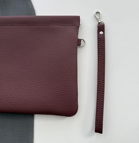 EChoSYDBel Genuine Leather Wristlet Handbags Purses Cell Phone Pocket Clutch Wallet Coin Purse For Men Women (Wine Red, Large) by EChoSYDBel - Used condition - Image 5