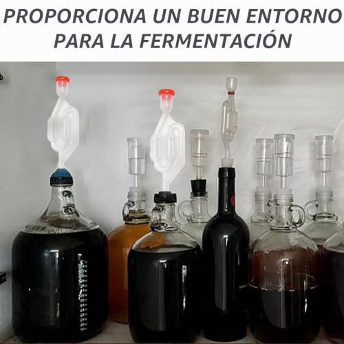 Miniatura 5 de Memofynd 5 Tubos De Fermentación, 5 Tapones De Silicona, 1 Bolsa De Almacenamiento, Kit De Elaboración De Cerveza, Tubos De Fermentación Con Tapón De Goma, Válvula De Salida De Cerveza Para Cerveza,