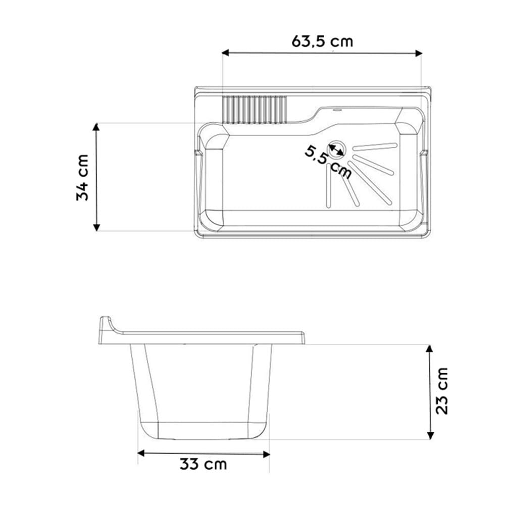 Hydroland Meuble buanderie Double Porte PVC avec Vasque bac à Laver polypropylène 80x50 Blanc
