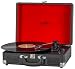 Produktbild Reflexion HIF1979BT Retro Plattenspieler mit Bluetooth 5.1, MP3-Aufnahme auf USB, Lautsprecher, AUX, 3 Geschwindigkeiten, tragbarer Koffer-Turntable in Holzoptik mit Leder-Design