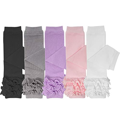 Bowbear 5 Pair Cheerful Ruffles Baby Leg Warmers, Pink, Purple, Black, White, Gray #TOP23