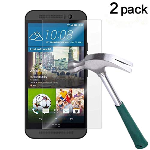 HTC One M9 Screen Protector, TANTEK [Bubble-Free][HD-Clear][Anti-Scratch][Anti-Glare][Anti-Fingerprint] Tempered Glass Screen Protector for HTC One M9 / HTC M9 [2015], [2Pack]