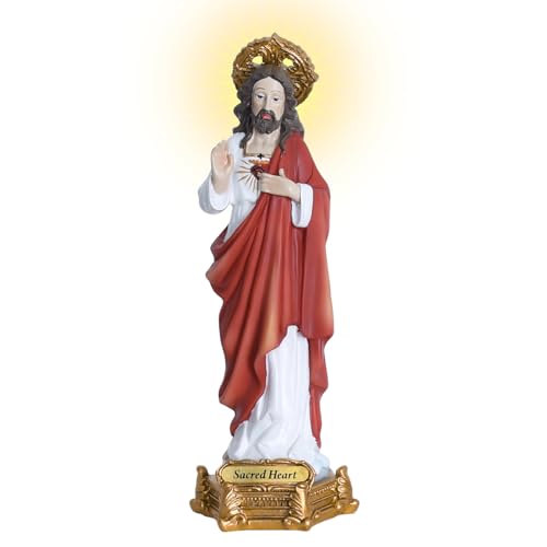 Estatua de Jesús Sagrado Corazón 8.8 pulg para decoración interior miniatura 1