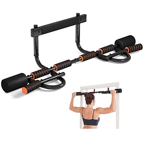 CEAYUN Kapı için barfiks çubuğu, taşınabilir barfiks çubuğu, ev, vidasız, çok fonksiyonlu daldırma çubuğu, fitness, kapı egzersiz ekipmanı, vücut spor salonu sistemi egzersiz aleti (koruyucu süngerli)