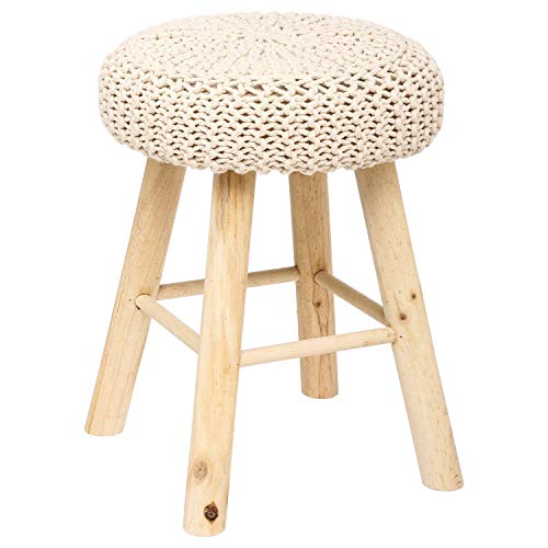 iDiffusion Tabouret Assise Tricot Suzette - H. 43 cm - Beige