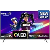 CHIQ U55QST 55 Zoll (140 cm) 4K UHD QLED Smart Google TV mit HDR10, ALLM & VRR, MEMC, Sprachsteuerung, Ultra-dünnem Metal-Design, Dolby Audio, 2.4G/5G WLAN