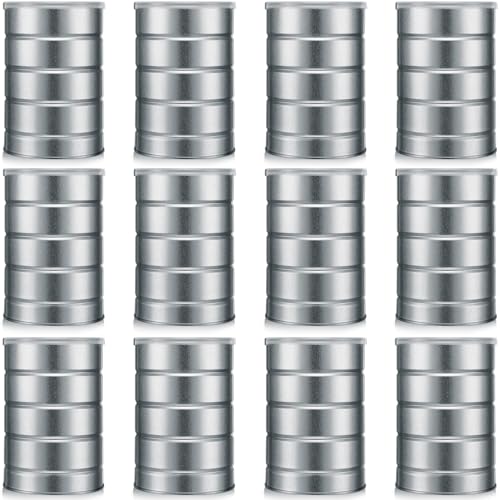 Jadive 12 Pcs Empty Coffee Cans with Lids, Metal Tin Can, 3.9 x 5.9 Inch