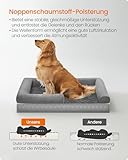 Feandrea Orthopädisches Hundebett, Hundekissen, Hundekorb, weiche Polsterung, Hundesofa, erhöhte Ränder, Bezug abnehmbar und waschbar, 106 x 71 x 18 cm, rutschfeste Unterseite, hellgrau PGW077G02V1