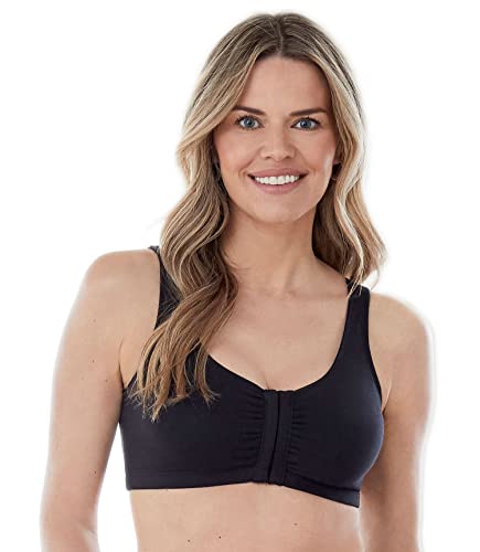 Bestform 5006014 Comfortable Unlined Wireless Cotton Stretch Sports Bra for Women with Front Closure