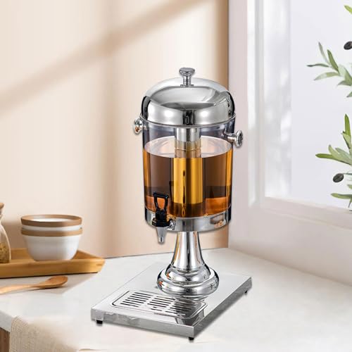 Distributeur de jus en acier inoxydable au design silver avec robinet anti-goutte