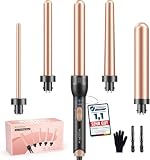 BESTOPE MIX Rizador Pelo Ondas Plancha Ondas, Ondulador de Pelo Cerámico 9-32mm Tenacillas Pelo con Calentamiento Rápido 2 Temperatura Regulable