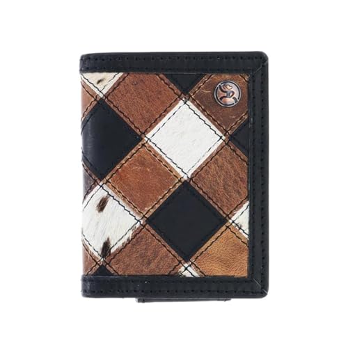 Image of Black /Brown Patchwork Bifold Money Clip Wallet by Hooey