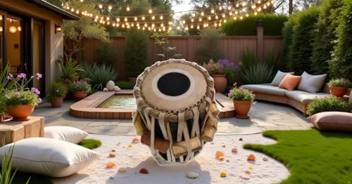 Image of Hand-made Tuned Dayan Tabla with Cushions and Covers, Special Handmade Puddis (drum-heads)