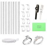 xiluuyou Ringgrößenversteller Set, Ringverkleinerer Unsichtbar Silikon Ring Verkleinerung, Inklusive Abstandshalter, Messwerkzeug, Transparente Farbe