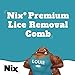 Nix Lice Removal Comb, 2-Sided, Dual-Action Lice Comb for Removing Tangles, Lice & Nits