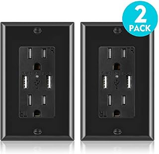 [2 Pack] USB Outlet, USB Charger Wall Outlet Dual High Speed 4.2 Amp