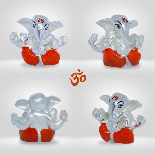 Image of Neodrift Ganesh Idol for Car Dashboard (Real 24kt & 999 Silver Plated, Dual-Tone Gold & Silver) (Model ND04) - Enhance Your Drive